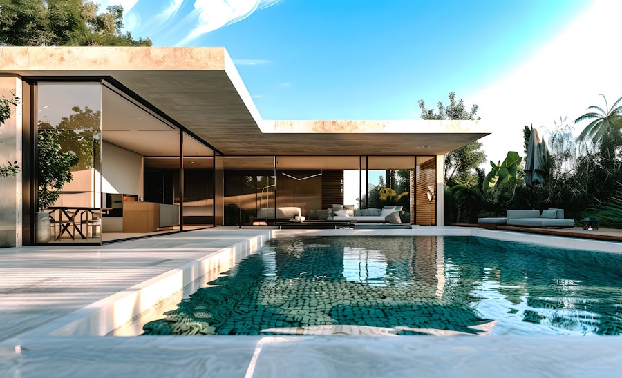 Villa moderne luxueuse avec piscine sous les tropiques