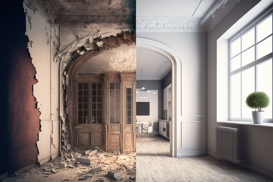 Avant et après une rénovation