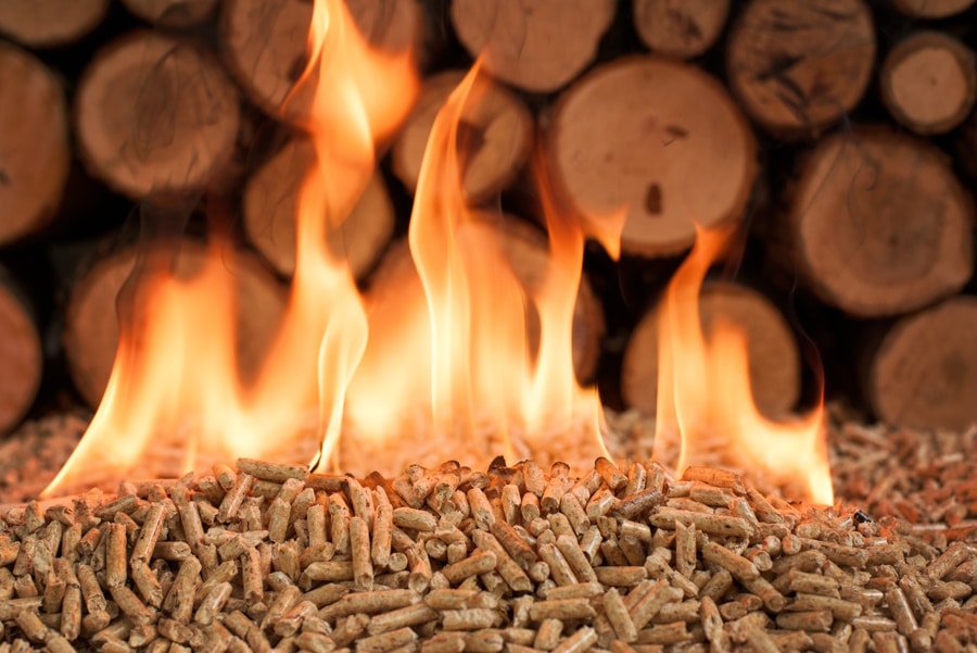 Poêle à granulés en feu de bois